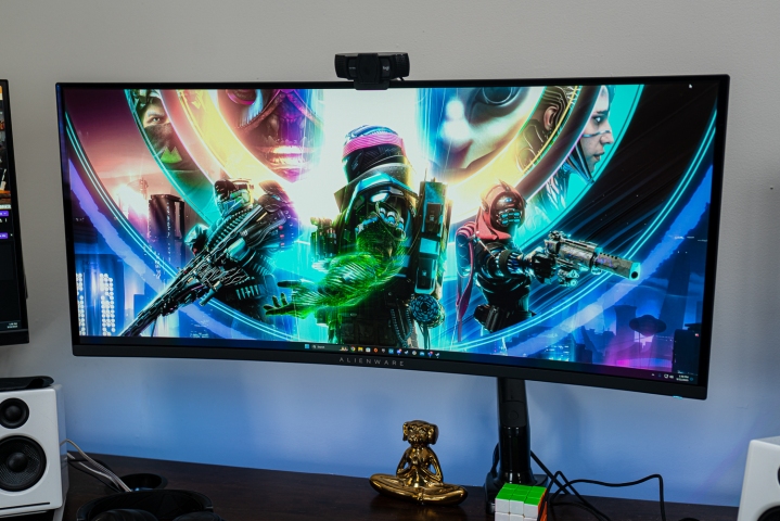 Desktop-Hintergrund auf dem Alienware 34 QD-OLED.