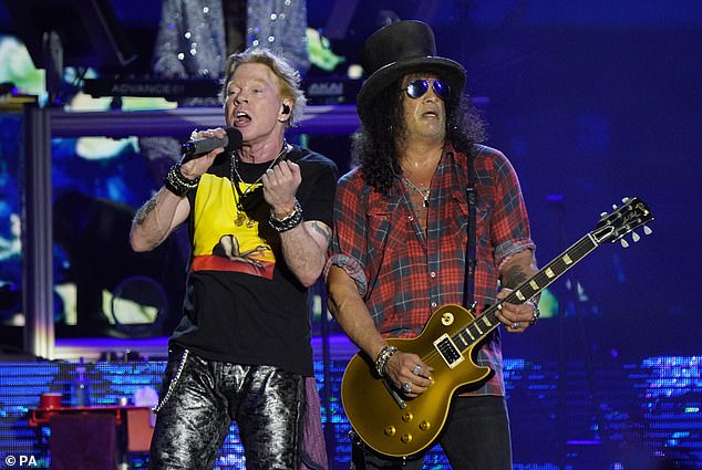 Hits: Formed in 1985, the band, featuring Slash and Axl Rose, have had massive hits which have endured the test of time such as Sweet Child o' Mine and Welcome to the Jungle