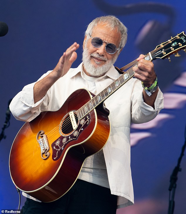 All stars: Cat Stevens was also seen performing on day five of this year's Glastonbury as he took to the stage