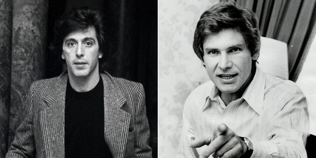 Ein geteiltes Bild von Al Pacino und Harrison Ford.
