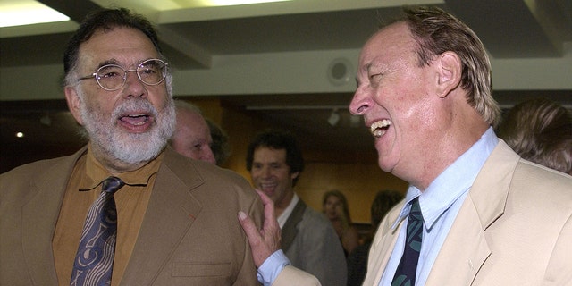 Francis Ford Coppola lacht mit dem Schauspieler Frederic Forrest