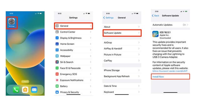 Schritte zum iOS-Update auf dem iPhone