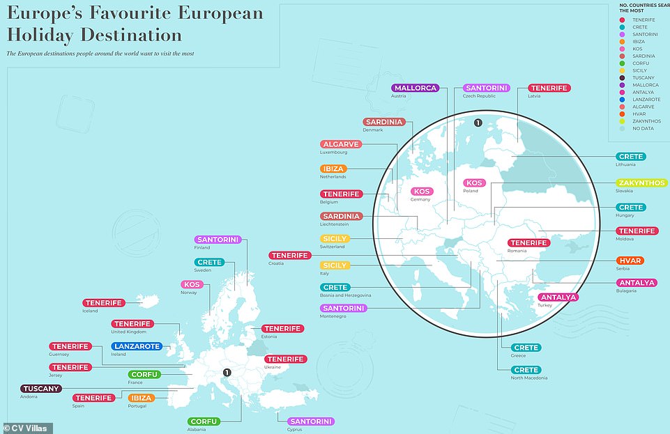Teneriffa ist das europäische Urlaubsziel Nr. 1 für 12 europäische Länder, darunter Spanien, Großbritannien, Deutschland und Belgien