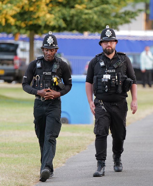 Police officers arrived at the site to make sure the third day's proceedings didn't get out of hand