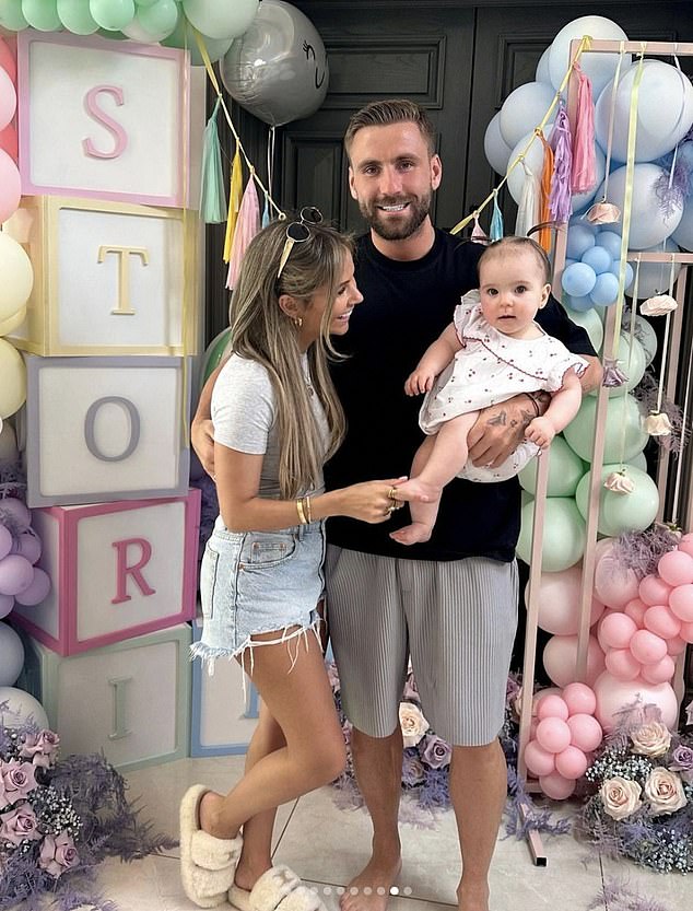 Der Verteidiger von Manchester United, Luke Shaw, hat den ersten Geburtstag seiner Tochter mit einer rauschenden Party gefeiert, komplett mit einem aufwendigen Ballonbogen und einer passenden dreistöckigen Torte