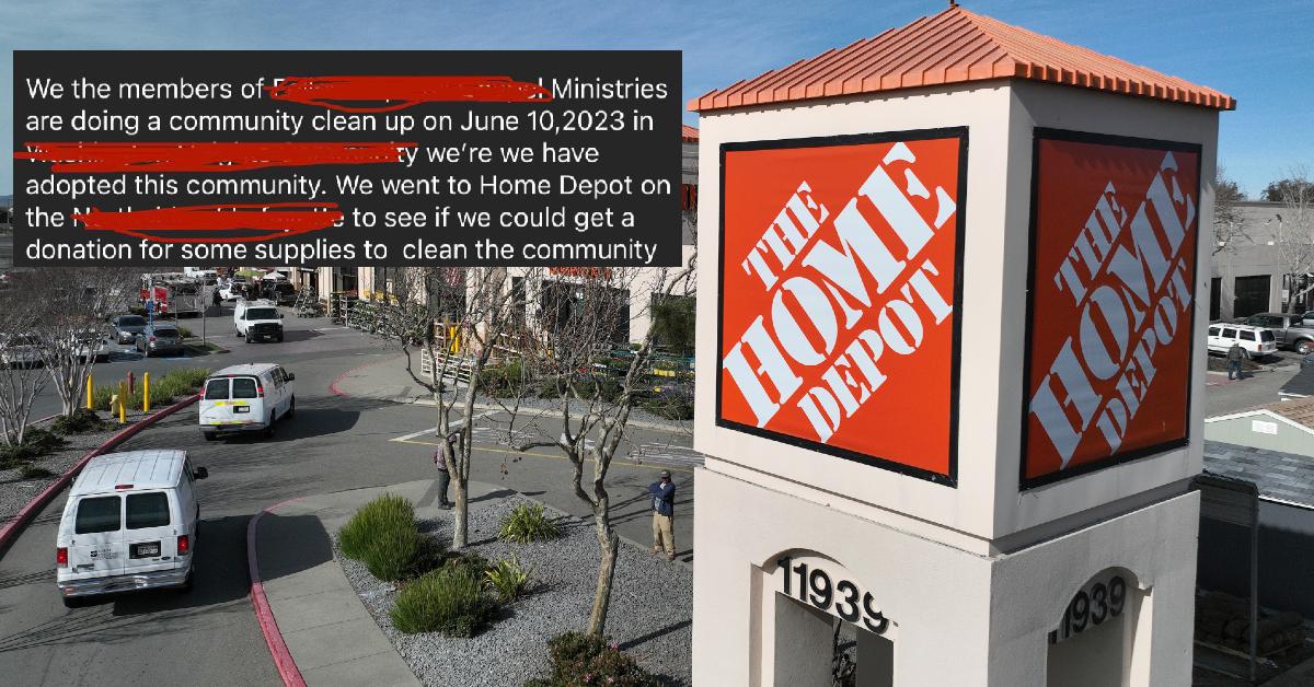 Kirchenversuche "Stornieren" Home Depot für die Nichtspende für die Veranstaltung