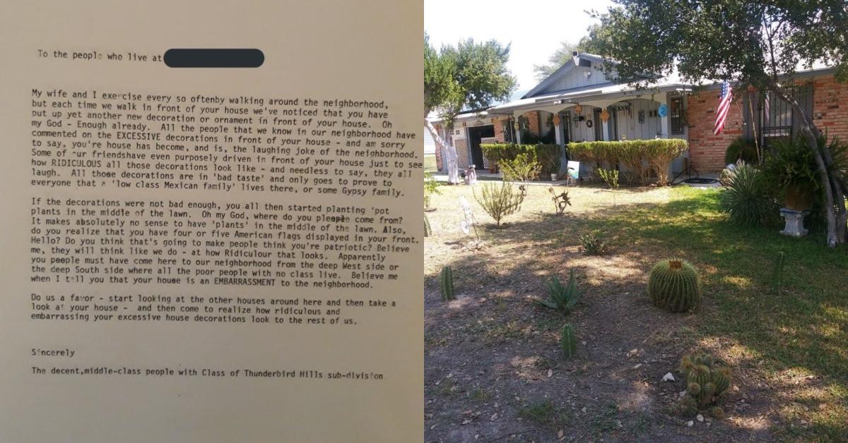 Opa empfängt "Böse" Brief eines Nachbarn für die Dekoration seines Hauses