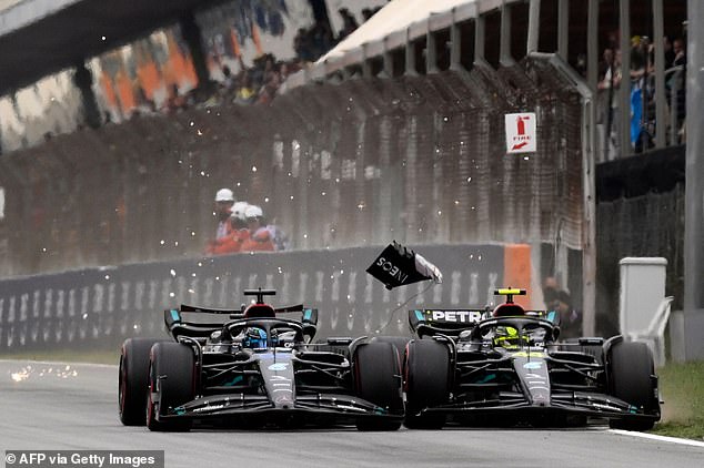 George Russell (l.) und Lewis Hamilton (r.) gerieten während des Qualifyings in Spanien aneinander