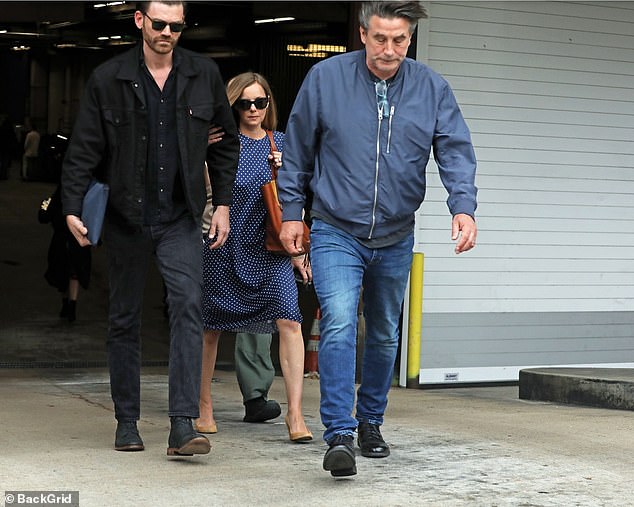 Bijou Phillips, wife of Danny Masterson, was supported on Wednesday by her brother-in-law, actor Billy Baldwin (right)