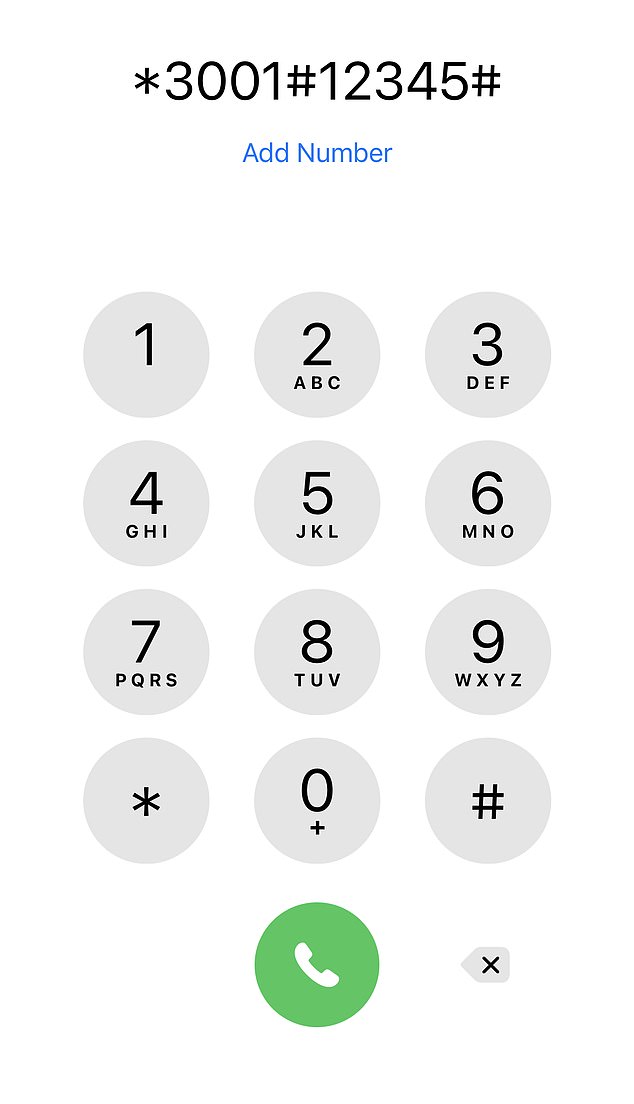 Um auf diese Funktionen zuzugreifen, geben Sie eine Reihe von Zahlen und Symbolen in das Wählgerät Ihres Telefons ein, als ob Sie gerade eine Nummer anrufen würden (Bild: Rob Waugh)