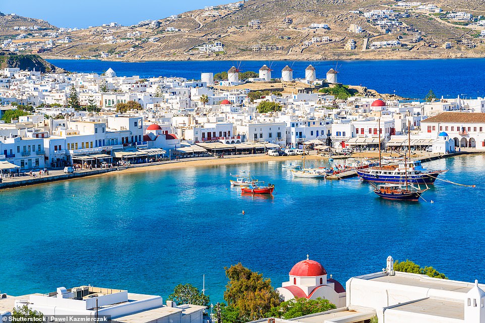 Mykonos, seen here, has an unimpressive overall score of 58 per cent, and manages just three stars for its seafront and marina, and just three stars for friendliness. Although, on the positive side, it scores a more respectable four stars for attractiveness