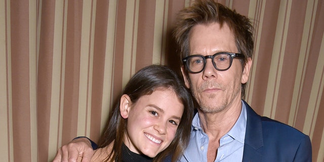 Kevin Bacon and his daughter Sosie hugging