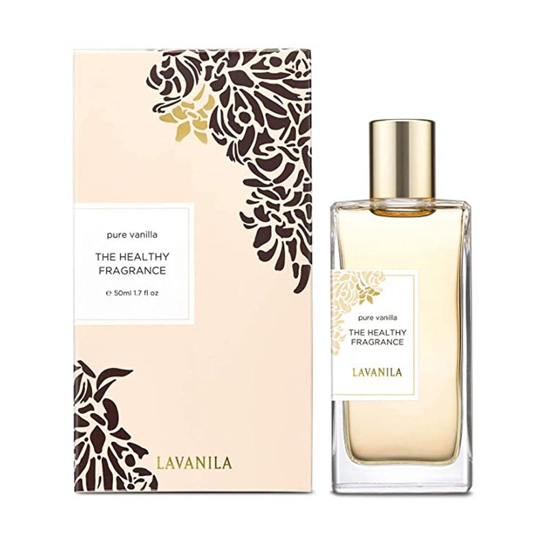 Das Lavanila The Healthy Fragrance reines Vanilleparfüm auf weißem Hintergrund