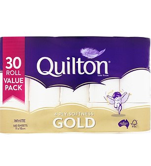 Quilton-Toilettenpapier ist für 18 US-Dollar im Angebot