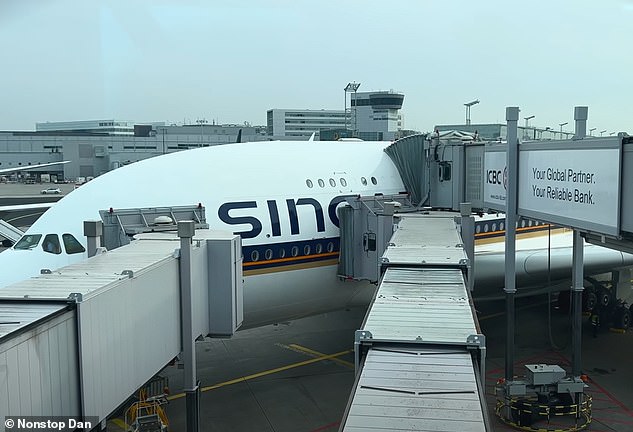 Dieses Bild zeigt Dans A380 bei der Vorbereitung zum Abflug