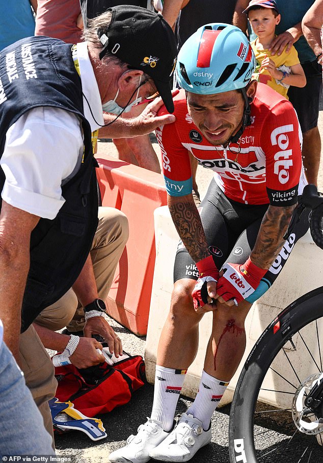 Sein Glück endete auf der 13. Etappe, als er in einen Unfall verwickelt wurde, der ihn dazu zwang, sich von der Tour de France zurückzuziehen