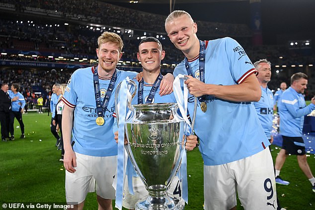 Der Talisman von Manchester City, Erling Haaland (rechts), verdient mit Zusatzleistungen rund 900.000 Pfund pro Woche