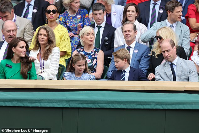 Charlotte took her sear in the Royal Box for the first time as she was accompanied by her parents and brother George