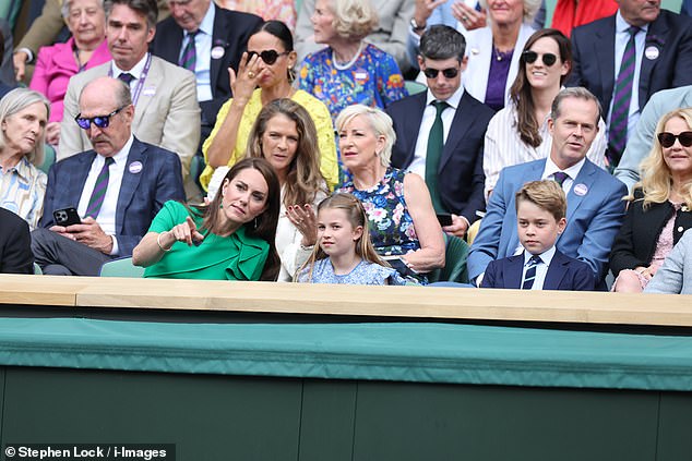 Keen tennis fan Kate, who is patron of the All England Club, pointed something out to her daughter