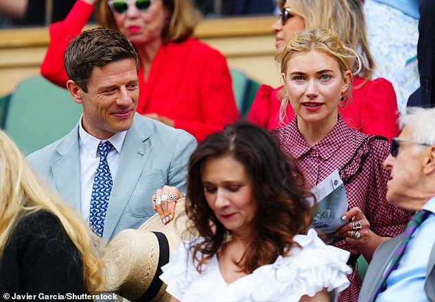 Love all on Centre Court: Another acting couple, James Norton and Imogen Poots were also spotted in the stands