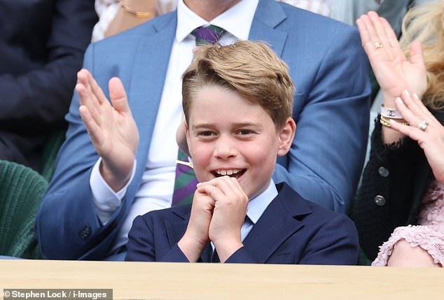 Prince George beamed as he watched the action on Centre Court as Alcaraz and Djokovic went head to head