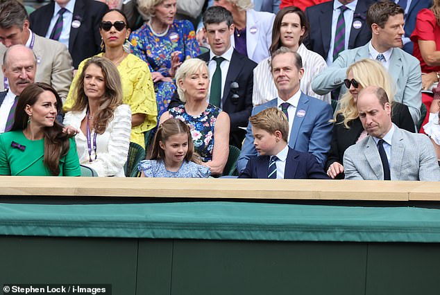 Charlotte took her seat in the Royal Box for the first time as she was accompanied by her parents and brother George