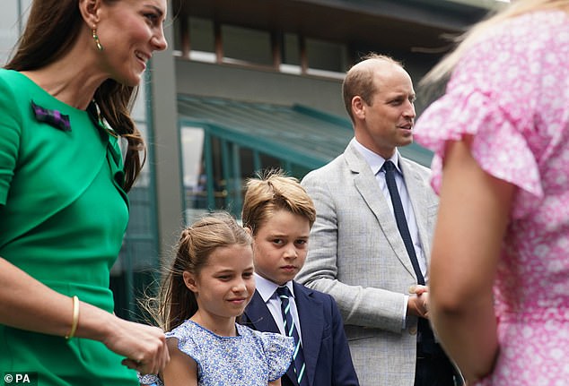 Prince George and Princess Charlotte looked smart in their outfits as they got ready to watch the action on Centre Court