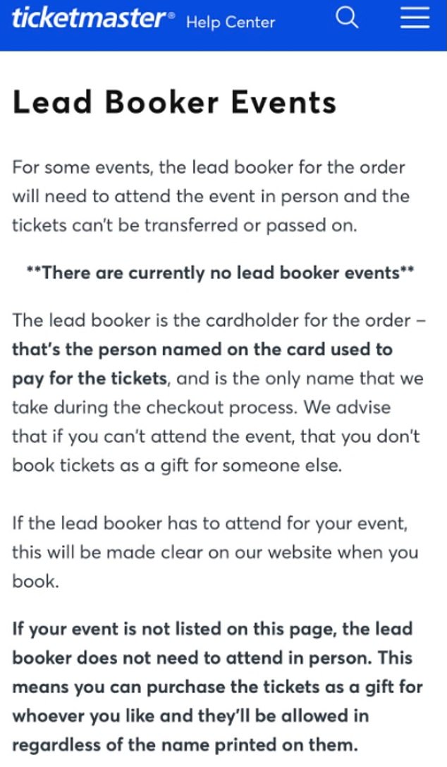At the time of the Taylor Swift Eras Tour presale on July 13th, the event was not listed as a 'lead booker'