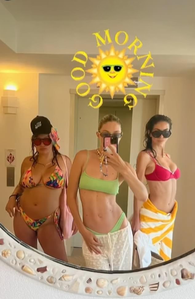 Welches Drama?  Gigi ging am Dienstag auf Instagram, um einen Schnappschuss im Bikini zu teilen