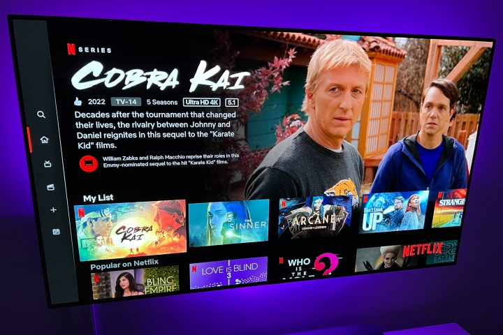 Der Netflix-Startbildschirm mit Cobra Kai.