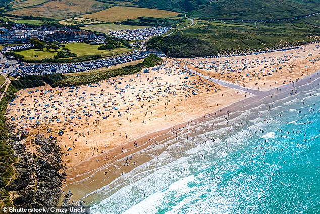 Woolacombe Beach, in der Nähe von Barnstaple in Devon, ist Englands drittgrößter Strand.  Es ist auch das viertbeliebteste