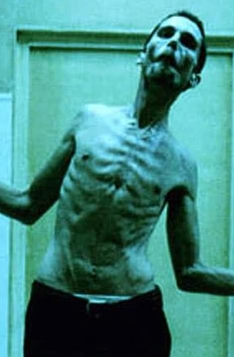 For his role in the Machinist (above), Bale lost 62lbs by switching his diet to less than 200 calories per day