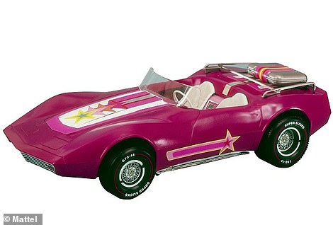 Other 'vettes in Barbie's fleet include this 1976 convertible finished in hot pink with a suitcase carrier on the rear deckexcellent condition for $20,400 (£15,800) and $16,600 (£12,900) today - and these prices are up 47 and 38 per cent compared to five years ago, claims Hagerty's US team of number crunchers