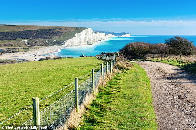 CUCKMERE HAVEN, EAST SUSSEX: This beach near the town of Seaford, offers 'stunning views of the Seven Sisters cliffs', according to Google reviewer Andrew Thomas, who adds that it 'doesn't seem to get too busy even during the summer season'