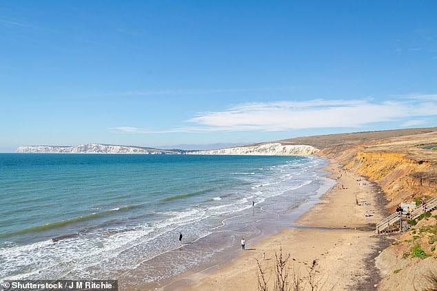 COMPTON BAY, ISLE OF WIGHT: This is one of the island's 'best-kept secrets', says Visit Isle of Wight, which adds that it offers 'a two-mile stretch of contrasting golden and dark sands with rolling seas, tumbling multi-coloured sandstone cliffs, and the white chalk cliffs at Freshwater in the distance'