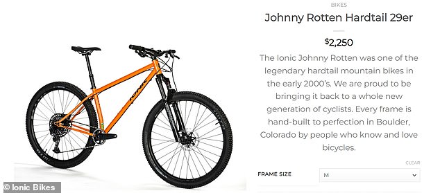 Rotten hat sich mit der US-Fahrradfirma Ionic zusammengetan, um deren Johnny Rotten-Fahrrad, das erstmals Anfang der 2000er Jahre auf den Markt kam und nun ein vom Rocker gezeichnetes Bild tragen wird, nach ihm zu benennen