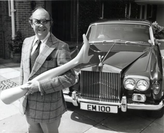 The comedy legend took delivery of the Rolls-Royce Silver Shadow on 11 October 1974. He cherished the British motor so much that his family kept hold of it for two decades after his death in 1984. Pictured: Eric Morecambe with the Rolls-Royce