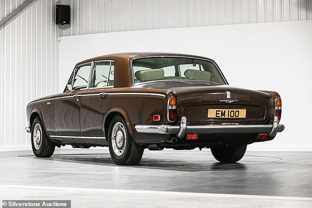 This second Rolls-Royce Silver Shadow in Morecambe's collection is arguably the most notable, finished in Walnut Brown paint with a complementing Beige leather interior