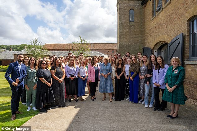 The company prides itself on its green credentials and was last year awarded the prestigious Queen's Award for Enterprise in Sustainable Development. Camilla pictured with staff at Monica Vinader