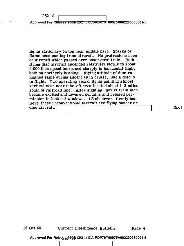 Der Auszug aus einem von der US Air Force erhaltenen Telegramm zeigt, dass es sich dabei um Rueben Efron, Senator Richard Russell und Lt. Col. EU handelt.  Hathaway