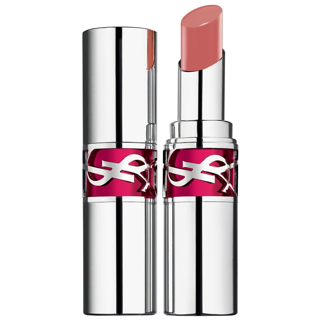 YSL Candy Glaze Lipgloss Stick in 15 Stück mit Nude auf weißem Hintergrund