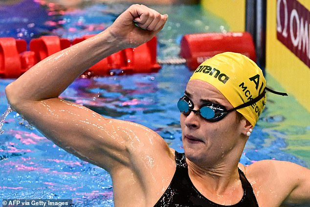The Aussie superstar touched in 57.53 seconds, just outside her world record of 57.45 set in Adelaide in 2021 and ahead of her great American rival Regan Smith