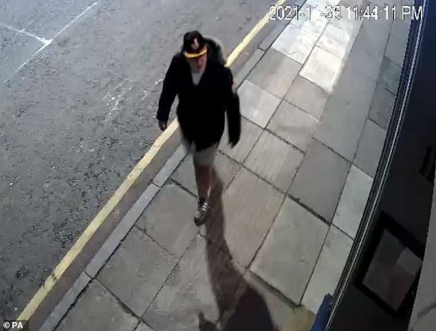 CCTV shows Connor Gibson walking alone on a street in Hamilton, South Lanarkshire at 11.44pm