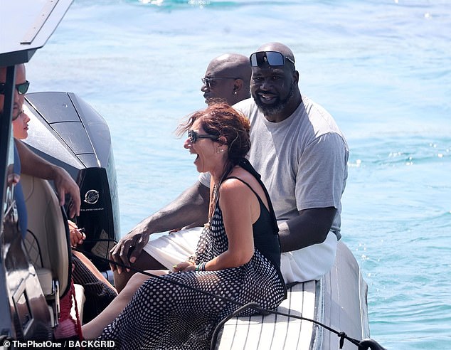 Shaq appeared to be enjoying the day trip as he was spotted chatting and laughing