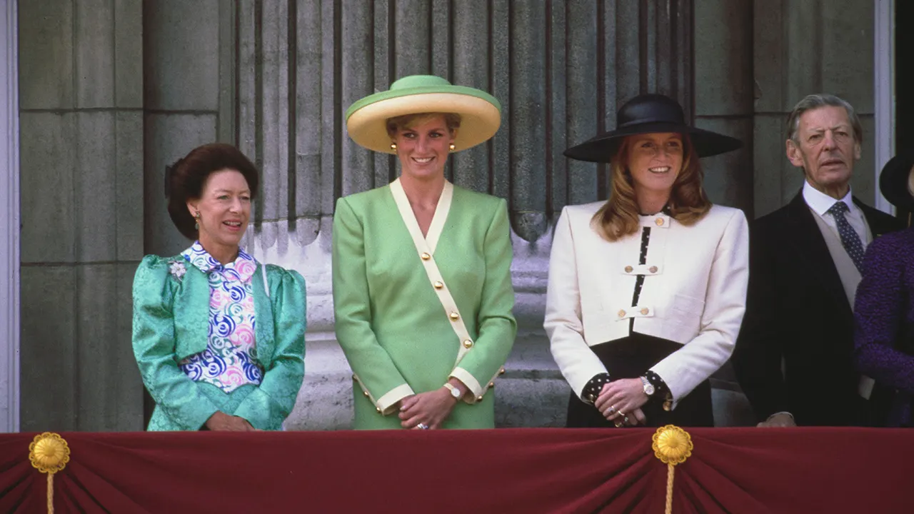 Sarah Ferguson with the late Princess Diana smiling