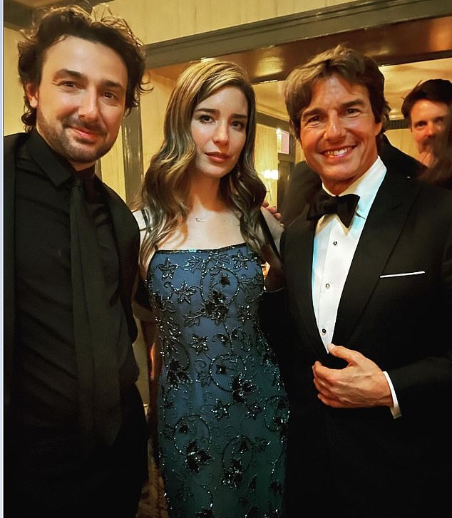 Celeb connections: Alex, (left) pictured last year with his ex Nettie Wakefield and none other than Mission Impossible star Tom Cruise