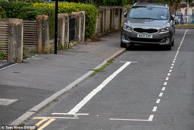 The spaces on Denmark Road in Oldfield Park, Bath, have 'H bars' painted through them, meaning residents are confused whether they can park there