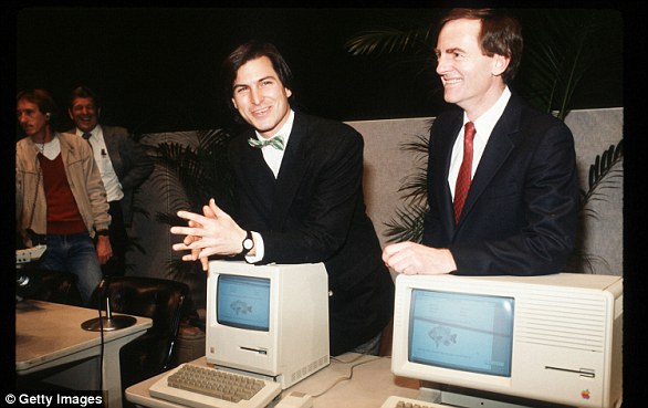 Steve Jobs unveils Apple Computer Corporation's new Macintosh February 6, 1984 in California.