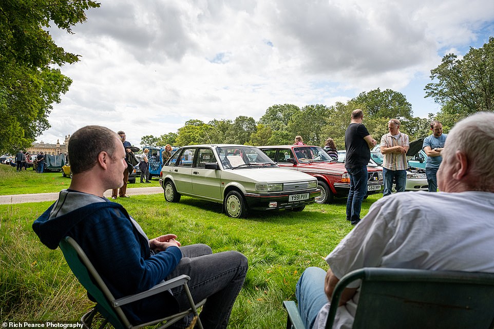 The event gives enthusiasts the chance to meet other petrolheads who have spent thousands keeping unremarkable cars on the road. Pictured: One of the last Rover Maestros parked alongside a 1985 Volvo 240