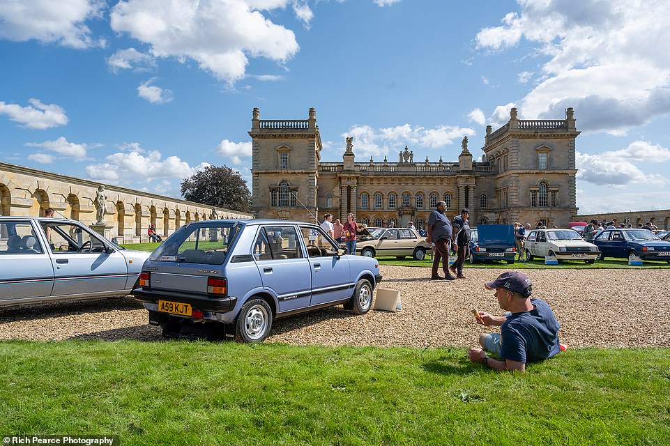 This 1984 Suzuki Alto was among the 50 cars in the concours competition, which was judged on the lawns in front of Grimsthorpe Castle, which dates back to the 13th century